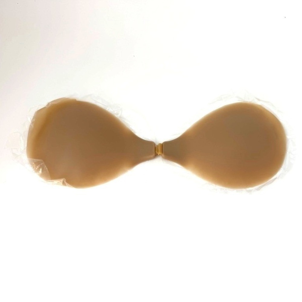 BOOMBA Invisibra Beige Size AA Ultra-Thin Silicone Adhesive Strapless new open